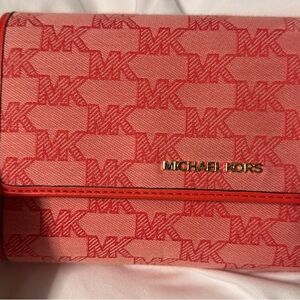 Michael Kors Pink Logo Clutch